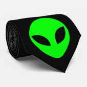 Groene buitenaardse hoofdstropdas stropdas (Opgerold)