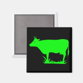 Groene buitenaardse Koe Magneet (Voorkant / Achterkant)