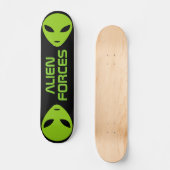 Groene buitenaardse kop logo aangepast skateboardd persoonlijk skateboard (Voorkant)