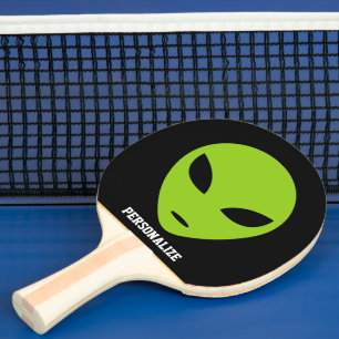 Groene buitenaardse kop pingpongpeddel voor tafelt tafeltennisbatje