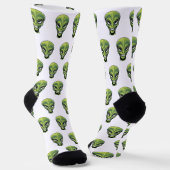 Groene Buitenaardse Kop Sokken (Gebogen)