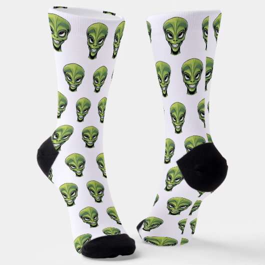 Groene Buitenaardse Kop Sokken (Gebogen)