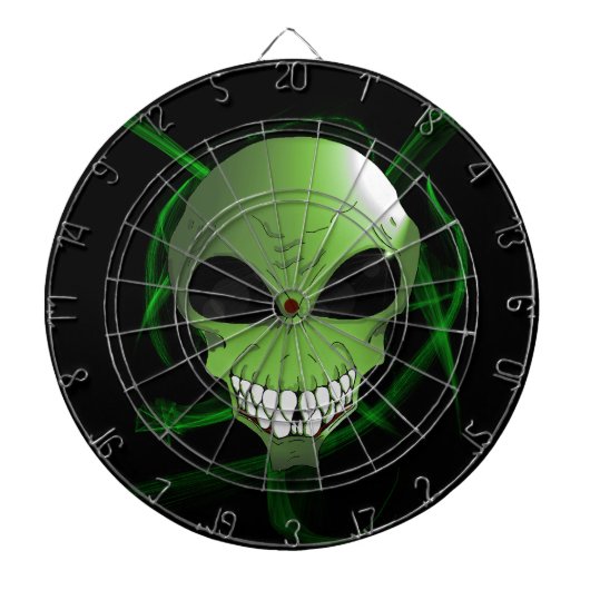 Groene buitenaardse metalen kooisdartboard dartbord (Voorkant)