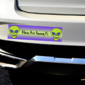 groene buitenaardse schedel bumpersticker