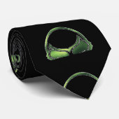 Groene buitenaardse schedel zwart stropdas (Opgerold)