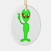 Groene buitenaardse silhouet keramisch ornament (Rechts)