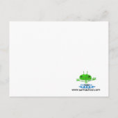 Groene buitenruimtetuigen met ruimtevaartuig briefkaart (Achterkant)