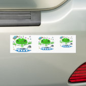 Groene buitenruimtetuigen met ruimtevaartuig bumpersticker (Op auto)