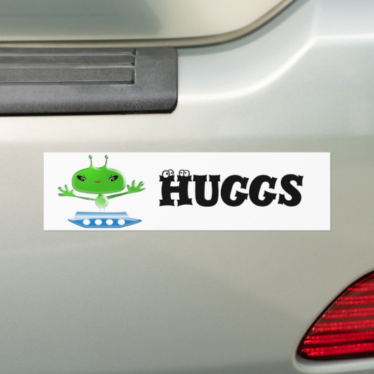 Groene buitenruimtetuigen met ruimtevaartuig bumpersticker (Op auto)