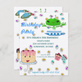 Groene buitenruimtetuigen met ruimtevaartuig kaart (Voorkant / Achterkant)