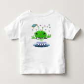 Groene buitenruimtetuigen met ruimtevaartuig kinder shirts (Achterkant)