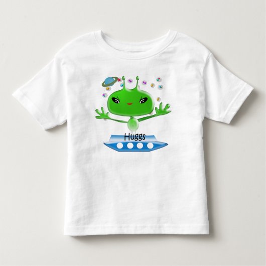 Groene buitenruimtetuigen met ruimtevaartuig kinder shirts (Voorkant)