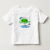 Groene buitenruimtetuigen met ruimtevaartuig kinder shirts (Voorkant)