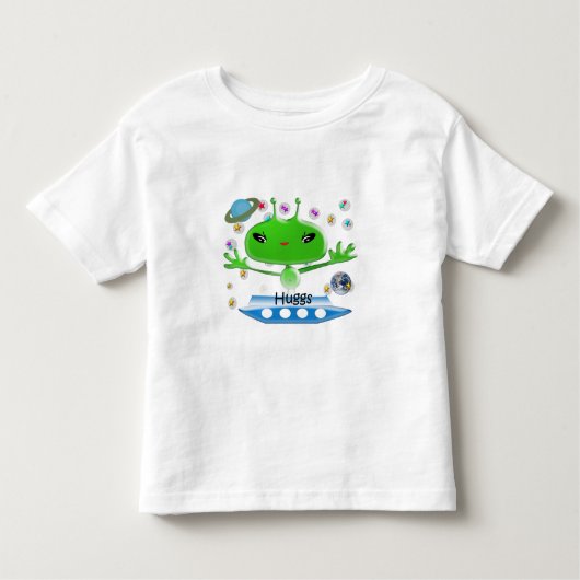 Groene buitenruimtetuigen met ruimtevaartuig kinder shirts (Voorkant)