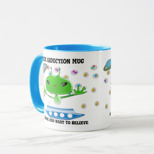 Groene buitenruimtetuigen met ruimtevaartuig mok (Voorkant links)