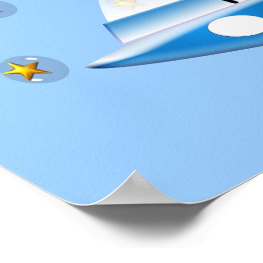 Groene buitenruimtetuigen met ruimtevaartuig poster (Hoek)