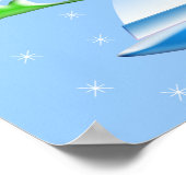 Groene buitenruimtetuigen met ruimtevaartuig poster (Hoek)