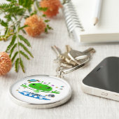 Groene buitenruimtetuigen met ruimtevaartuig sleutelhanger (Zijkant)