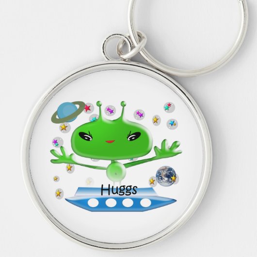 Groene buitenruimtetuigen met ruimtevaartuig sleutelhanger (Voorkant)