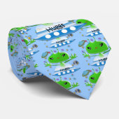 Groene buitenruimtetuigen met ruimtevaartuig stropdas (Opgerold)