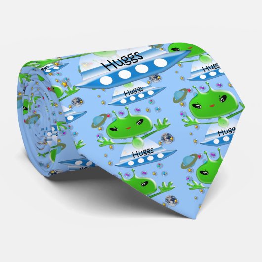 Groene buitenruimtetuigen met ruimtevaartuig stropdas (Opgerold)