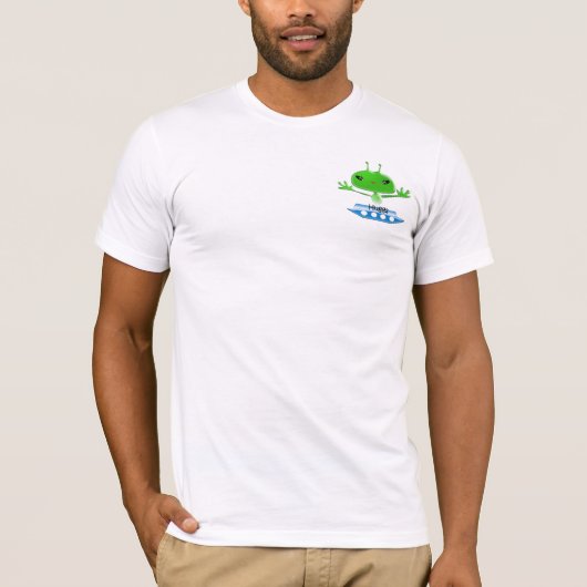 Groene buitenruimtetuigen met ruimtevaartuig t-shirt (Voorkant)