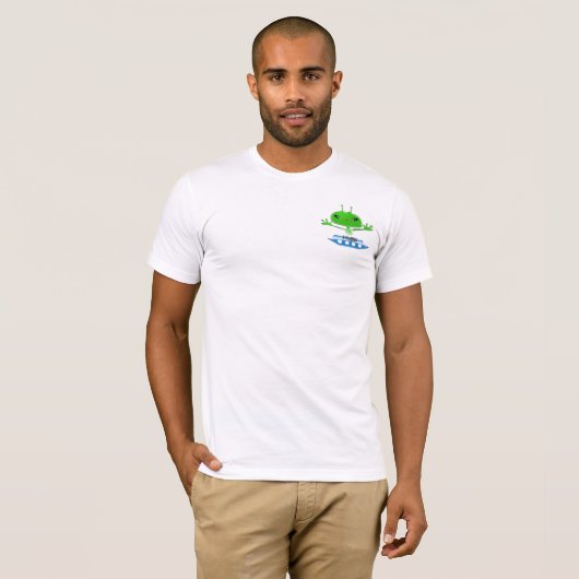 Groene buitenruimtetuigen met ruimtevaartuig t-shirt (Voorkant volledig)
