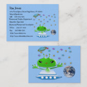 Groene buitenruimtetuigen met ruimtevaartuig visitekaartje (Voorkant / Achterkant)