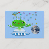 Groene buitenruimtetuigen met ruimtevaartuig visitekaartje (Achterkant)