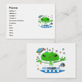 Groene buitenruimtetuigen met ruimtevaartuig visitekaartje (Voorkant / Achterkant)