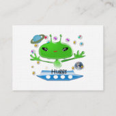 Groene buitenruimtetuigen met ruimtevaartuig visitekaartje (Achterkant)
