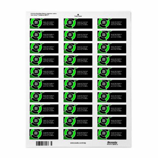 groene bulseye QR-code Etiket (Full Sheet)