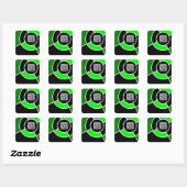 groene bulseye QR-code Vierkante Sticker (Vel)