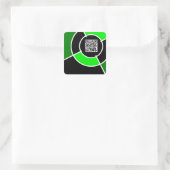 groene bulseye QR-code Vierkante Sticker (Tas)