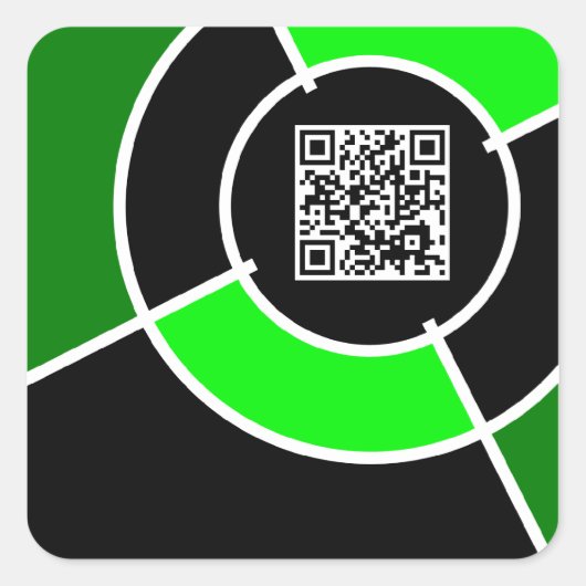 groene bulseye QR-code Vierkante Sticker (Voorkant)