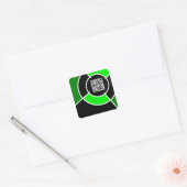 groene bulseye QR-code Vierkante Sticker (Envelop)