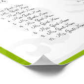 Groene Bumble Bee Damask - u kiest grenskleur Poster (Hoek)