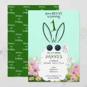 Groene Bunny Bloemtuin Lente Zomer Verjaardag Kaart (Voorkant / Achterkant)