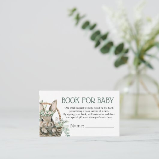 Groene Bunny Boeken voor Baby shower Kaart (Staand voorkant)