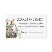 Groene Bunny Boeken voor Baby shower Kaart