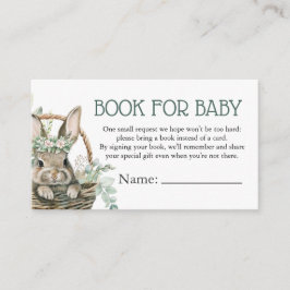 Groene Bunny Boeken voor Baby shower Kaart