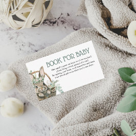 Groene Bunny Boeken voor Baby shower Kaart