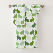 Groene Bunny Easter Bunnies Rabbit Bad Handdoek (Insitu)