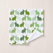 Groene Bunny Easter Bunnies Rabbit Bad Handdoek (Wasdoekje)