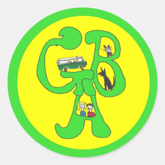 Groene busavonturen - Sticker - Letters & Tekenen (Voorkant)