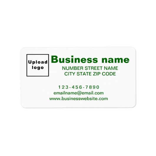 Groene Business Merk Teksten op adreslabel Etiket (Voorkant)