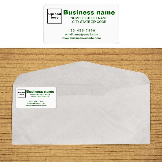 Groene Business Merk Teksten op adreslabel Etiket