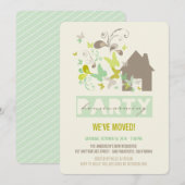 Groene Butterflies Burst House Warming Party nodig Kaart (Voorkant / Achterkant)