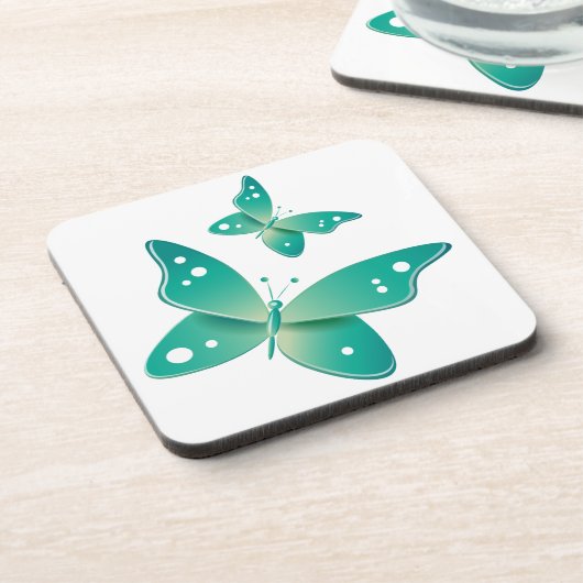 Groene Butterflies Drankjes Onderzetter (Linkerzijde)