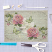 Groene Butterflies in een roze roze Rozenland Tissuepapier (Craft)